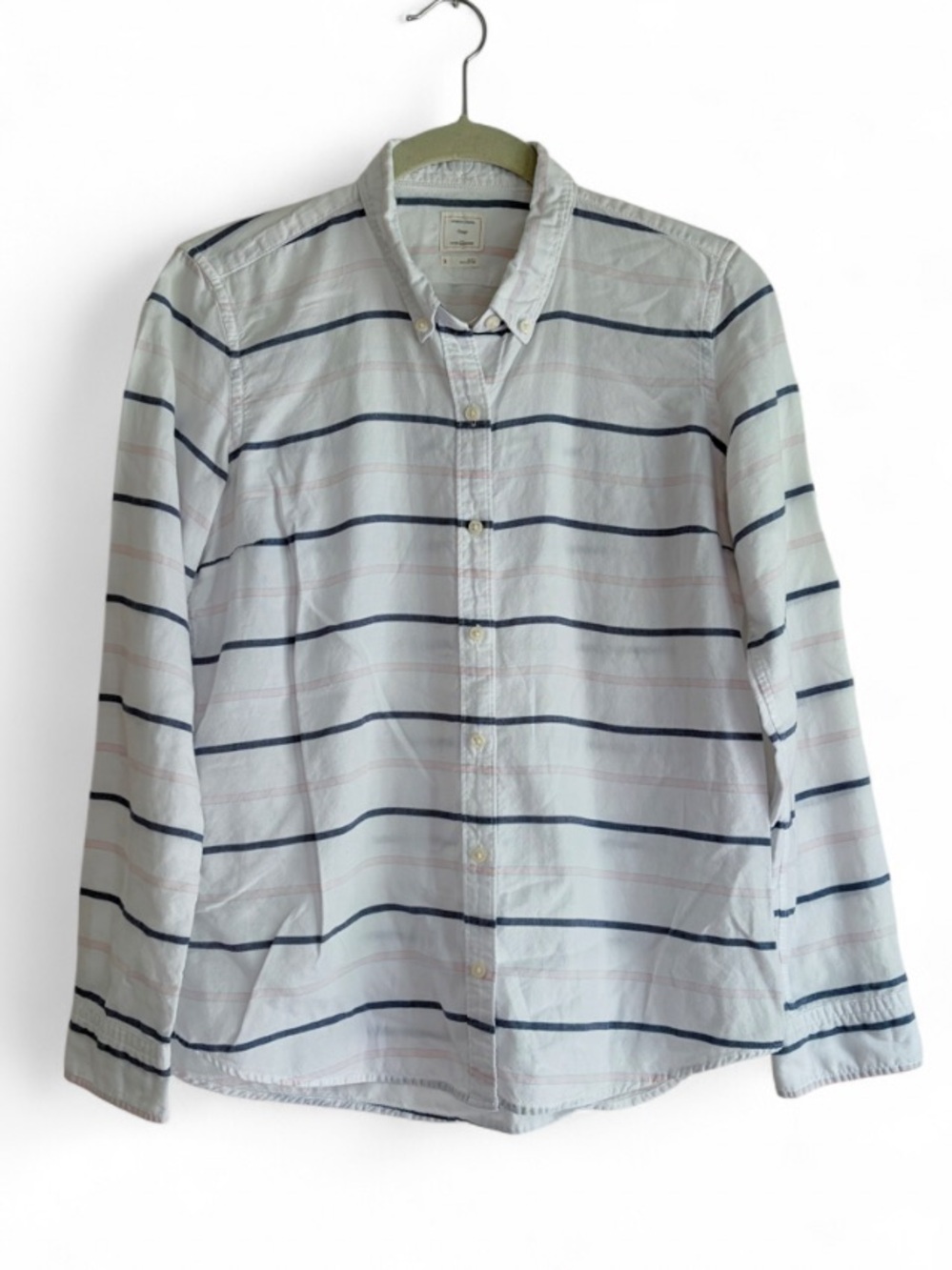 Gap Women's The Fitted Boyfriend 100% Cotton Striped Button Down Shirt Size M